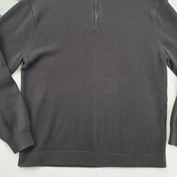 Perry Ellis Sweater Men's Long Sleeve 1/4 Zip Mock Neck Pullover Black XL - Picture 5 of 10